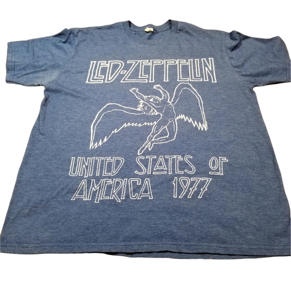 unknown Other - ❤️ 3/$20 SALE!  Led-Zeppelin men's blue short sleeve t-shirt L